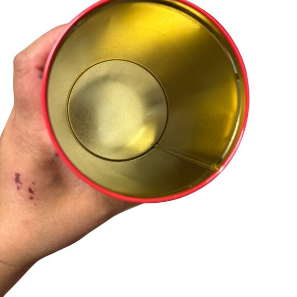 M&Ms 1993 Christmas Tin Collectible Red Holiday Design With Holly & Bow - Picture 5 of 5